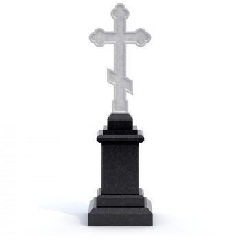 Крест мраморный на фигурной подставке